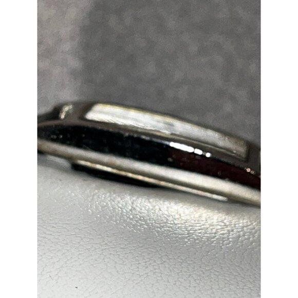 NEW GUESS SILVER TONE BLACK Leather BAND RECTANGLE WHITE DIAL WATCH in box main image 8